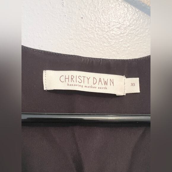 Christy Dawn Elsa Silk wrap Dress rare black silk long sleeve fall boho bohemian - Picture 6 of 12
